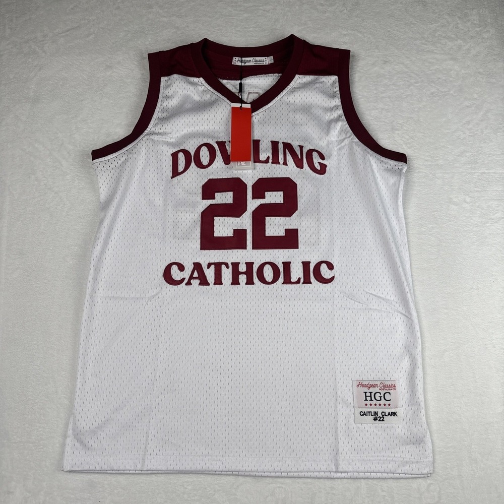 Caitlin Clark Headgear Dowling Catholic High School Stitched Jersey Men's Large